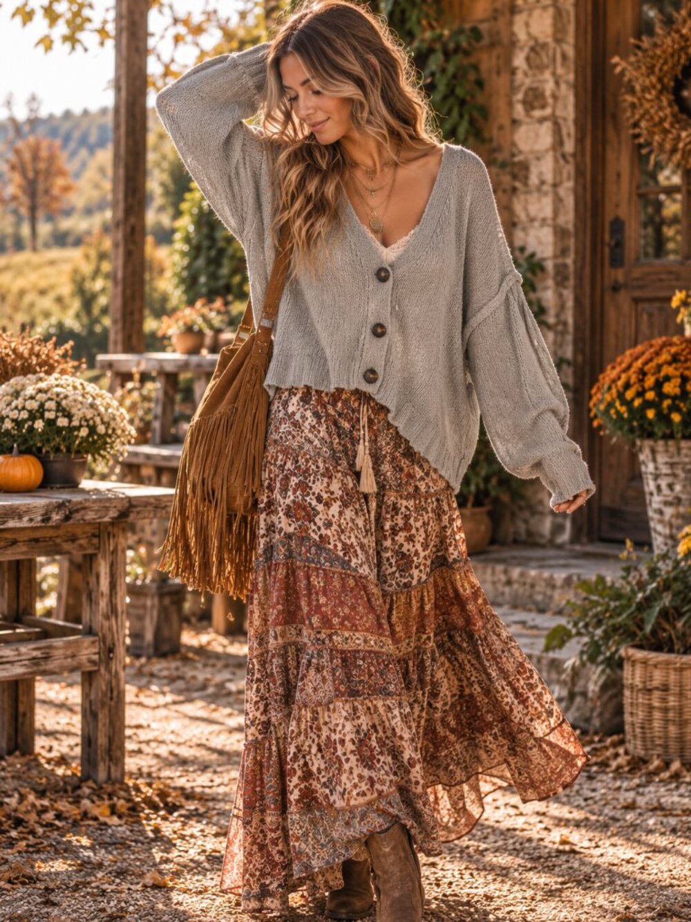Free People Oversized Cable Knit Button Front Cardigan